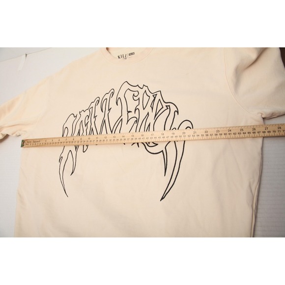 Kill Crew Sweatshirt Mens Medium Beige Porrada Series Wolf Graphic Crewneck - Picture 8 of 13